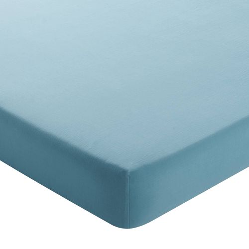 Drap-housse Grand Bonnet 140x200x32 Bleu Glacier En Coton