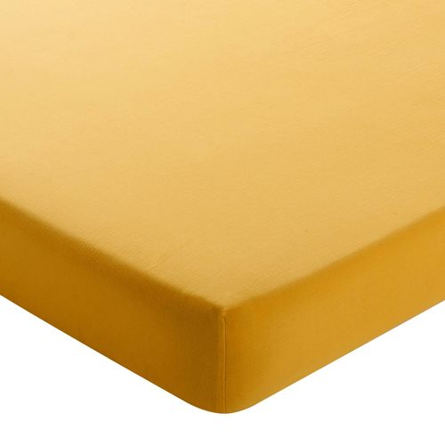 Drap-housse Grand Bonnet 160x200x32 Jaune Maïs En Coton