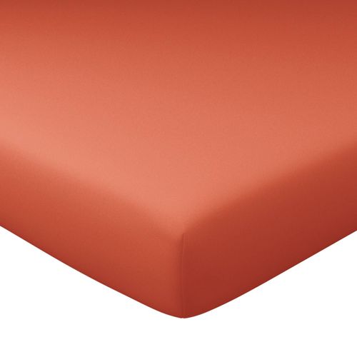 Drap-housse Grand Bonnet 180x200x40 Orange Terracotta En Coton