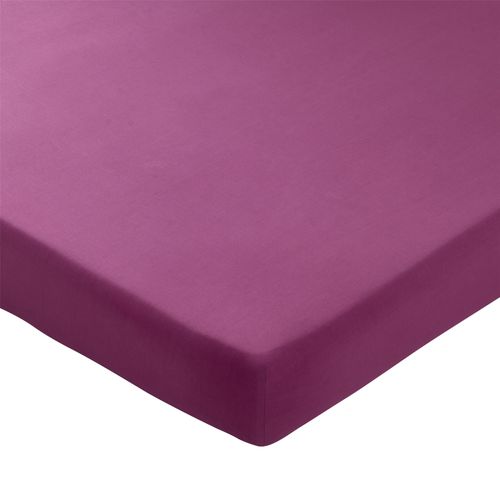 Drap-housse 140x190x28 Rose Fuchsia En Coton