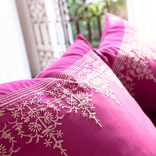 Taie Sac 63x63 Rose Fuchsia En Coton