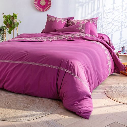 Housse De Couette 200x200 Rose Fuchsia En Coton