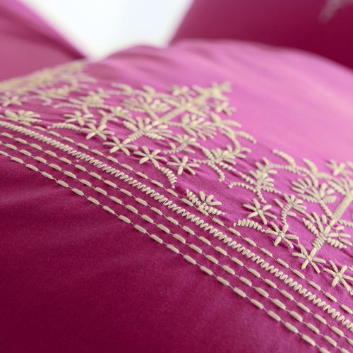 Housse De Couette 260x240 Rose Fuchsia En Coton