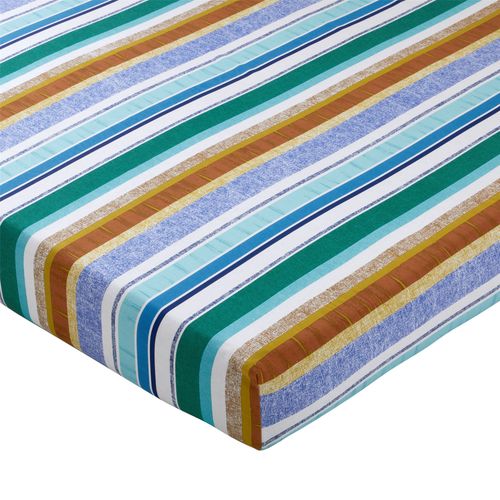 Drap-housse 140x190x28 Bleu En Coton