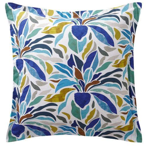 Taie Volant 50x70 Bleu En Coton