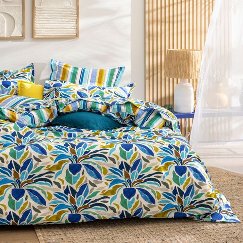 Housse De Couette 240x220 Bleu En Coton