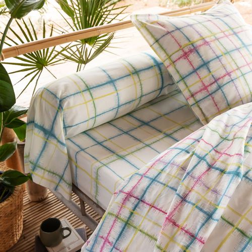 Drap-housse 90x190x28 Blanc Cassé En Coton