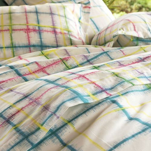 Housse De Couette 240x220 Blanc Cassé En Coton