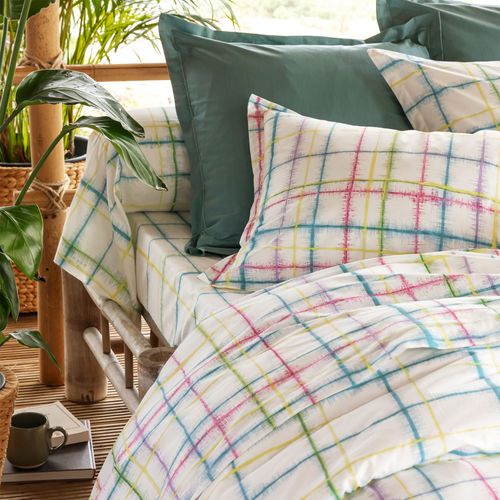 Housse De Couette 240x220 Blanc Cassé En Coton