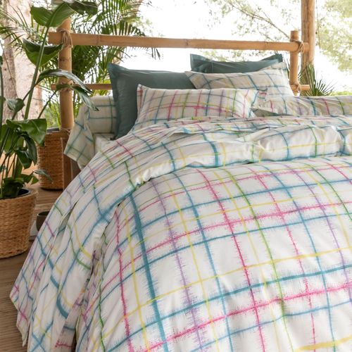 Housse De Couette 240x220 Blanc Cassé En Coton