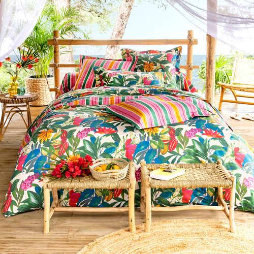 Taie Volant 65x65 Multicolore En Coton