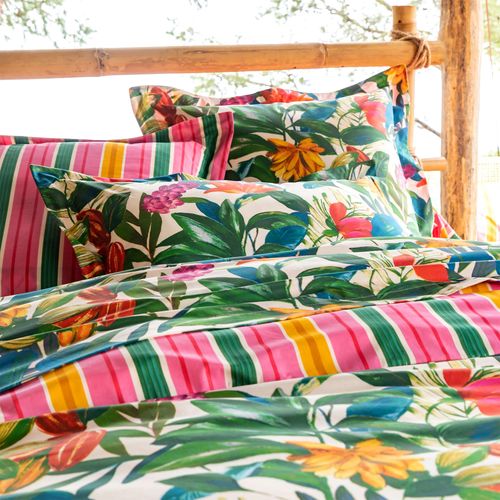 Housse De Couette 140x200 Multicolore En Coton