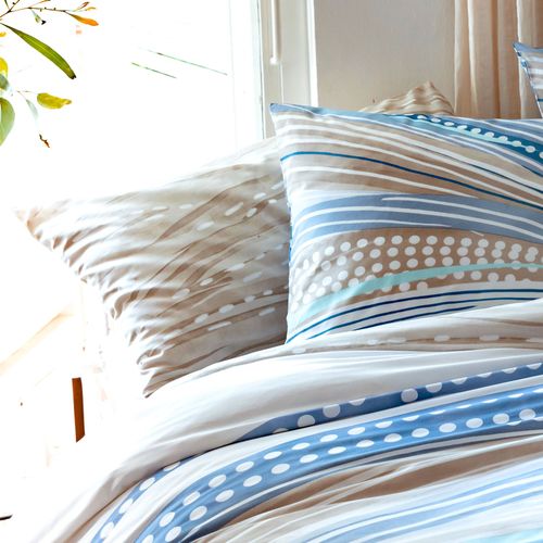 Taie Sac 65x65 Bleu En Coton