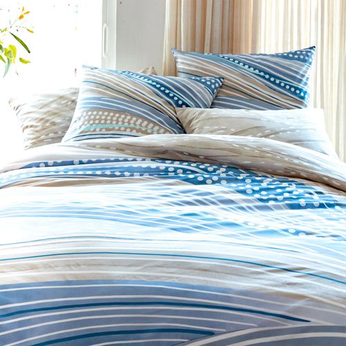 Housse De Couette 140x200 Bleu En Coton