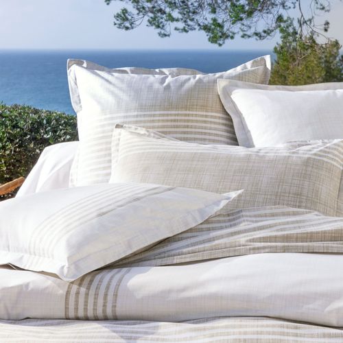 Taie Volant 63x63 Beige En Coton