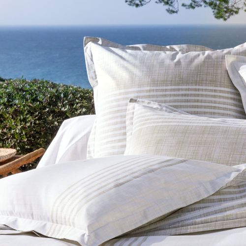 Taie Volant 63x63 Beige En Coton