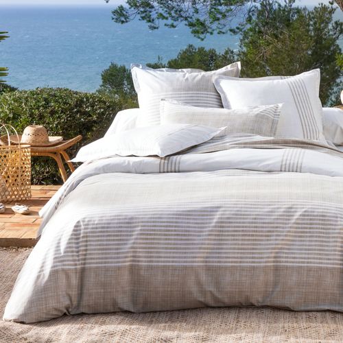 Housse De Couette 260x240 Beige En Coton