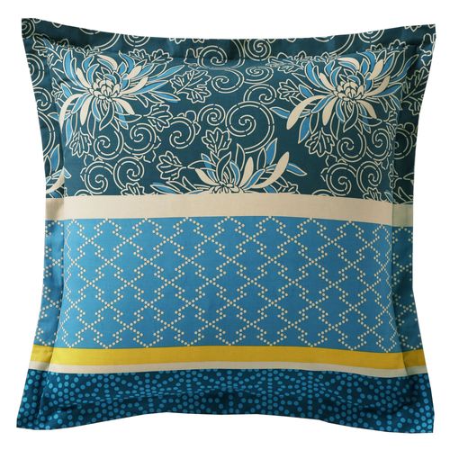 Taie Volant 50x70 Bleu En Coton