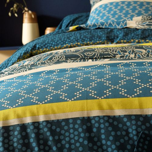 Housse De Couette 260x240 Bleu En Coton