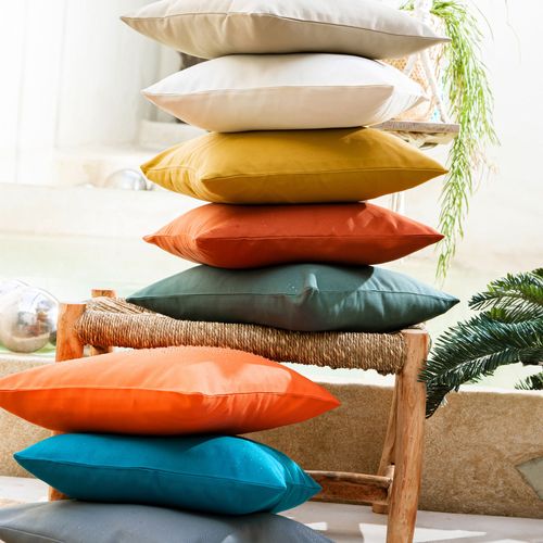 Housse De Coussin 40x40 Bleu Orage En Polyester