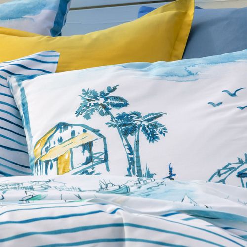 Taie Sac 50x70 Bleu En Coton