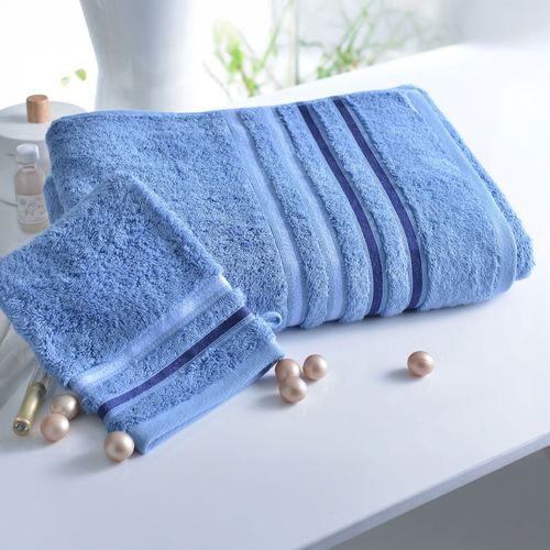 Drap De Bain 100x150 Bleu Pacifique En Acrylique