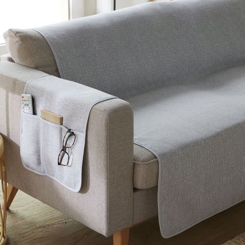 Protège Canapé 190x200 Gris Perle En Polyester