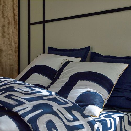 Housse De Couette 200x200 Bleu Marine En Coton