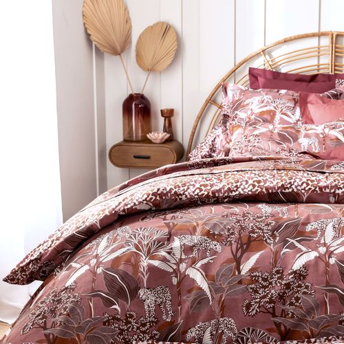 Drap-housse 160x200x28 Rose Bois De Rose En Coton