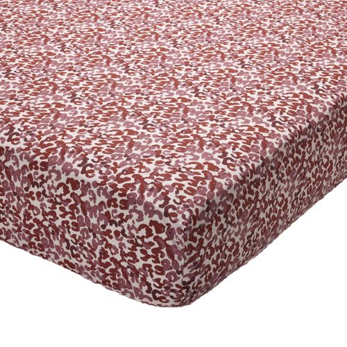 Drap-housse 160x200x28 Rose Bois De Rose En Coton