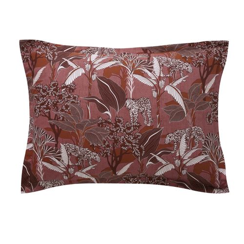 Taie Volant 63x63 Rose Bois De Rose En Coton