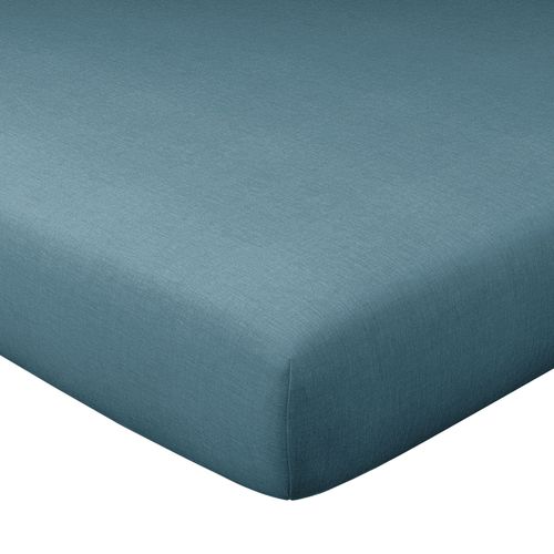 Drap-housse 80x200x28 Bleu Aqua En Coton