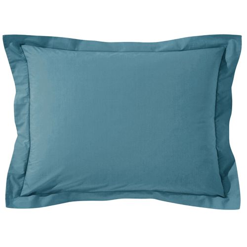 Taie Volant 50x70 Bleu Aqua En Coton