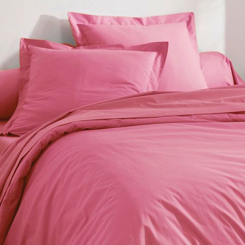 Drap-housse 90x200x28 Rose Bonbon En Coton