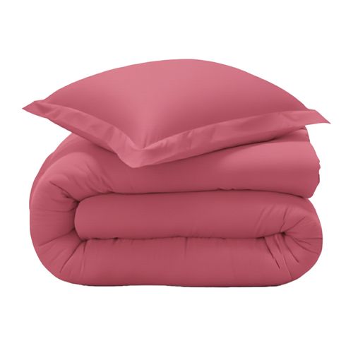Housse De Couette 240x220 Rose Bonbon En Coton