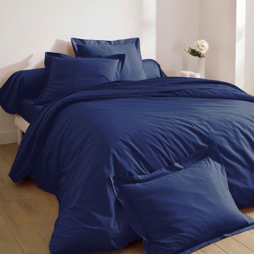 Drap-housse 90x200x28 Bleu Encre En Coton