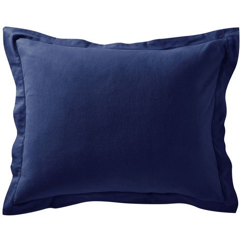 Taie Volant 50x70 Bleu Encre En Coton