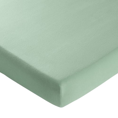 Drap-housse 140x200x28 Vert Amande En Coton