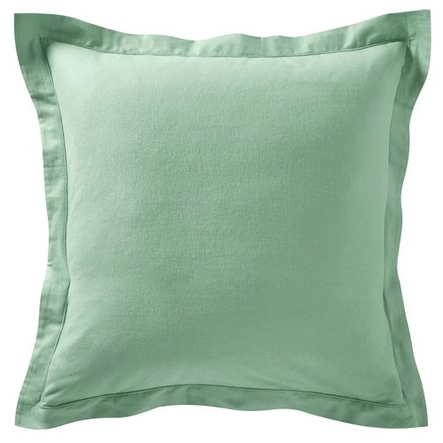 Taie Volant 63x63 Vert Amande En Coton