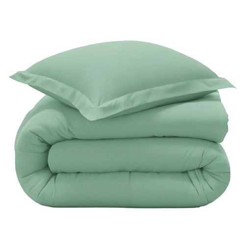 Housse De Couette 200x200 Vert Amande En Coton
