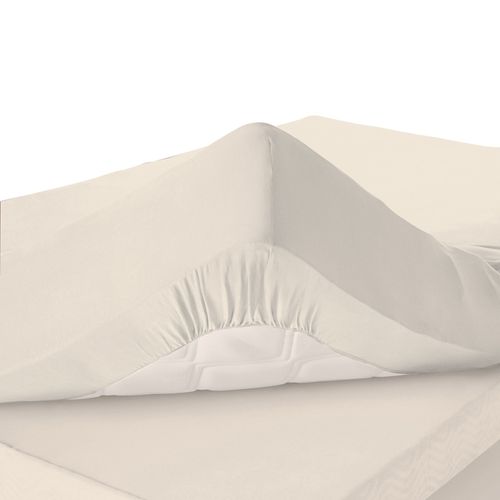 Drap-housse Grand Bonnet 180x200x32 Blanc Craie En Coton