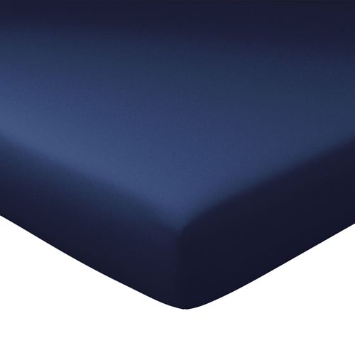 Drap-housse Grand Bonnet 180x200x32 Bleu Encre En Coton