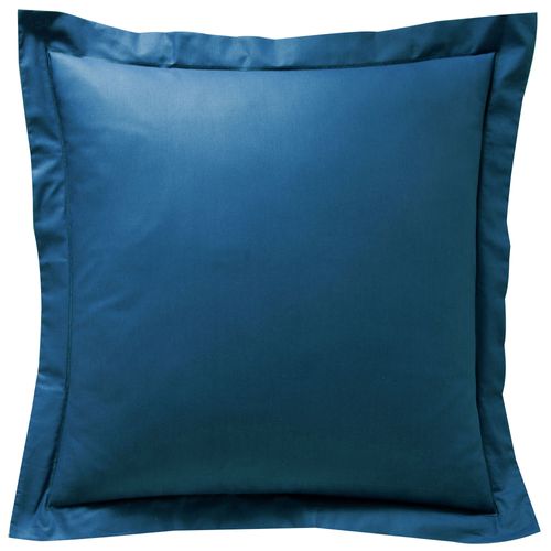 Taie Volant 63x63 Bleu Nuit En Coton