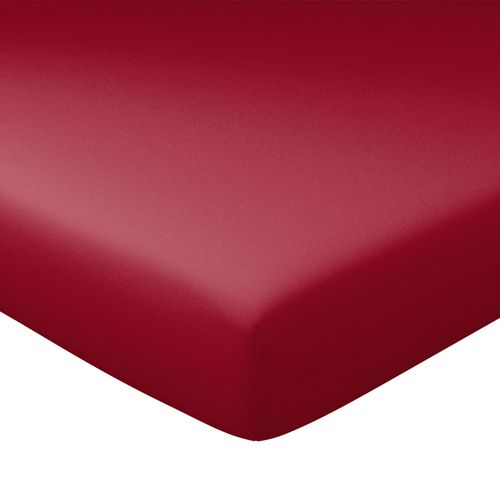 Drap-housse 140x200x28 Rouge Grenade En Coton