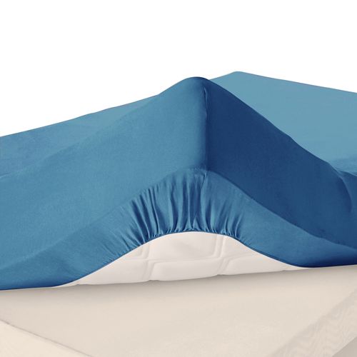 Drap-housse Grand Bonnet 140x200x32 Bleu Nuit En Coton
