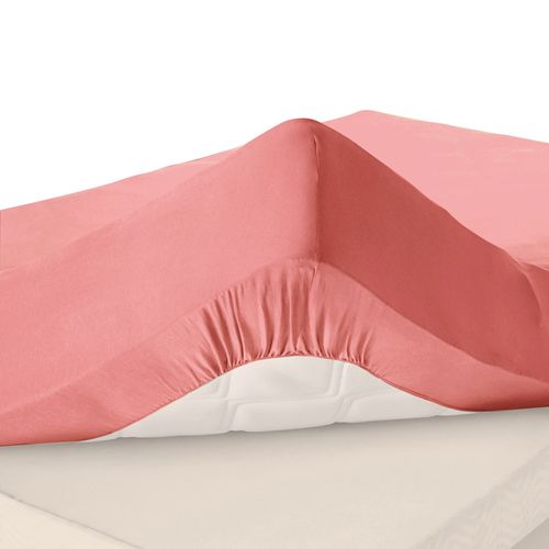 Drap-housse Grand Bonnet 160x200x32 Rose Bois De Rose En Coton