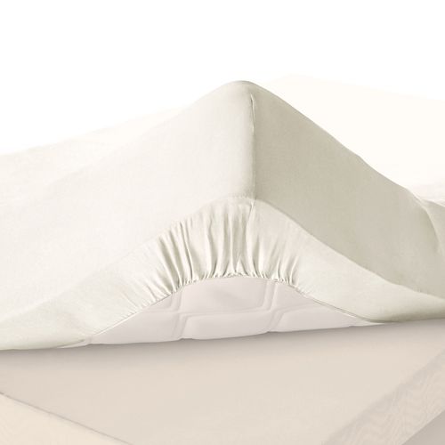 Drap-housse Grand Bonnet 180x200x30 Blanc Ivoire En Coton