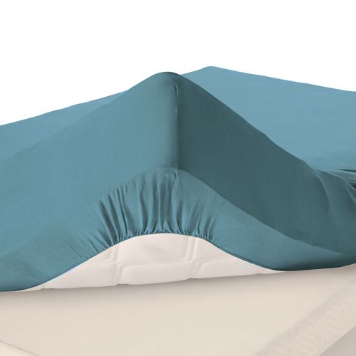 Drap-housse Grand Bonnet 180x200x30 Bleu Aqua En Coton
