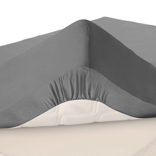 Drap-housse Grand Bonnet 90x200x40 Gris Souris En Coton