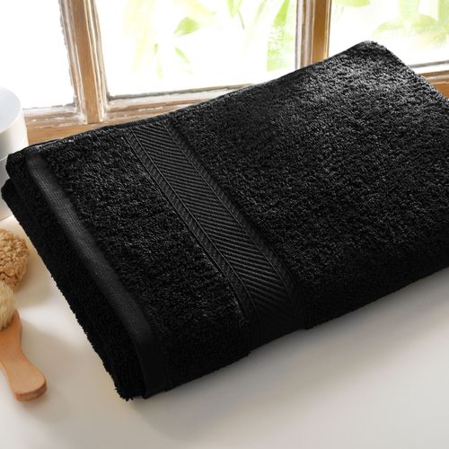 Drap De Bain 100x150 Noir En Coton